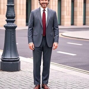 Racquet Club Suit Mens Muted Blue Vintage Union Made USA Blazer Pants 40L/32